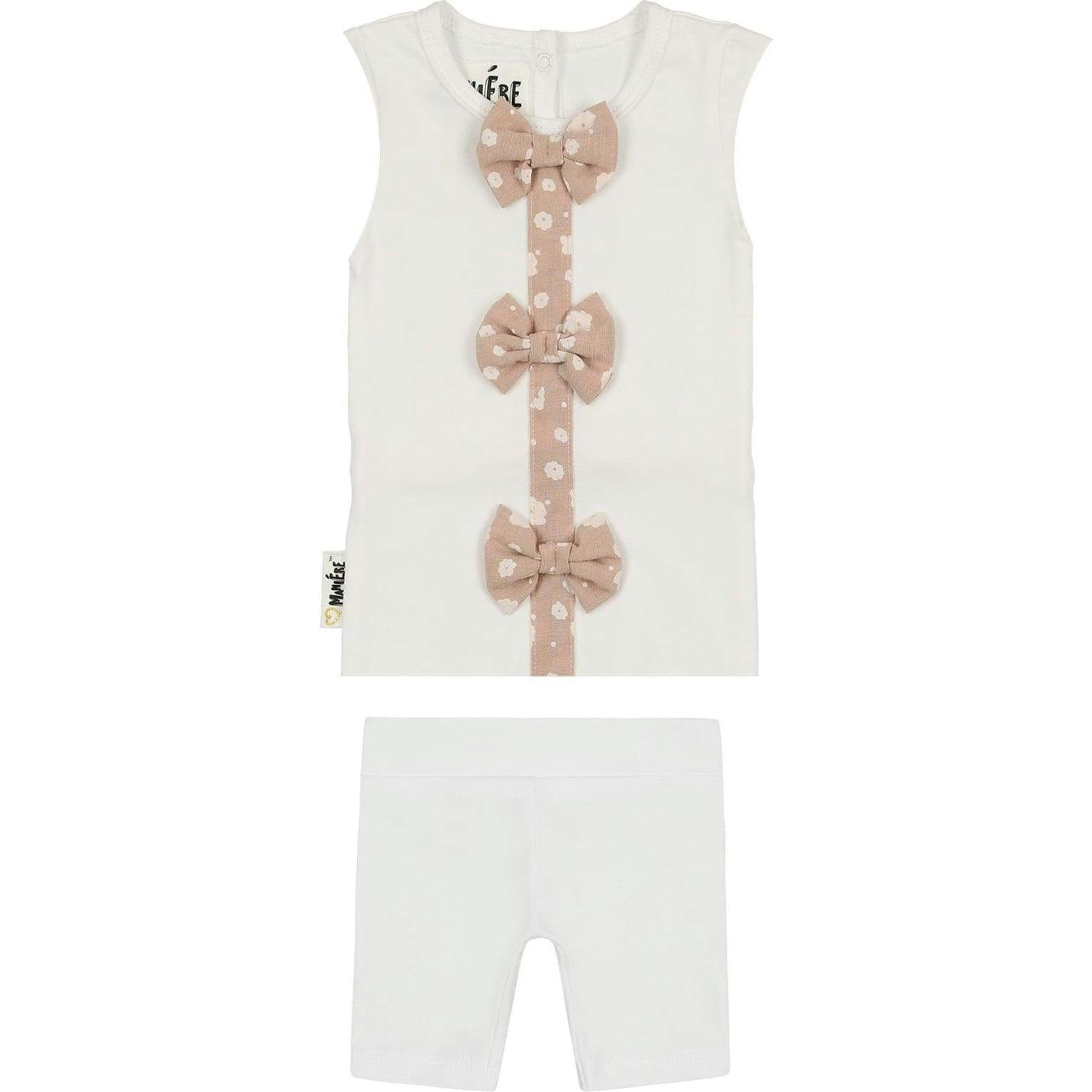 Floral Bow 2-Piece Sleeveless Top & Short Set