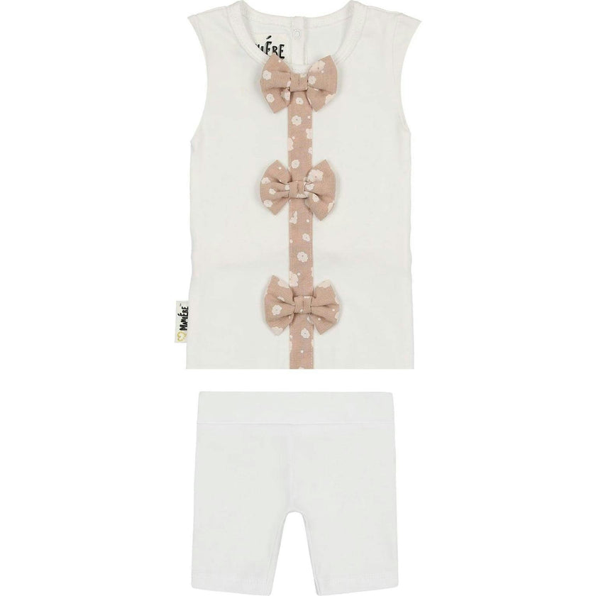 Floral Bow 2-Piece Sleeveless Top & Short Set