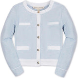 Organic French Terry Contrast Trim Cardigan, Blue