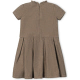 Organic Ruffle Collar Pintuck Drop Waist Dress, Brown