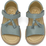 Flo Leather Velcro Tassel Sandal, Green