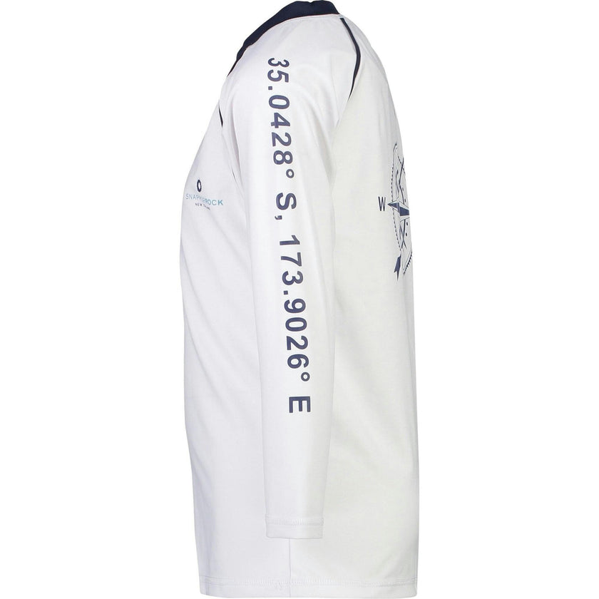 Compass White Long Sleeve Rash Top