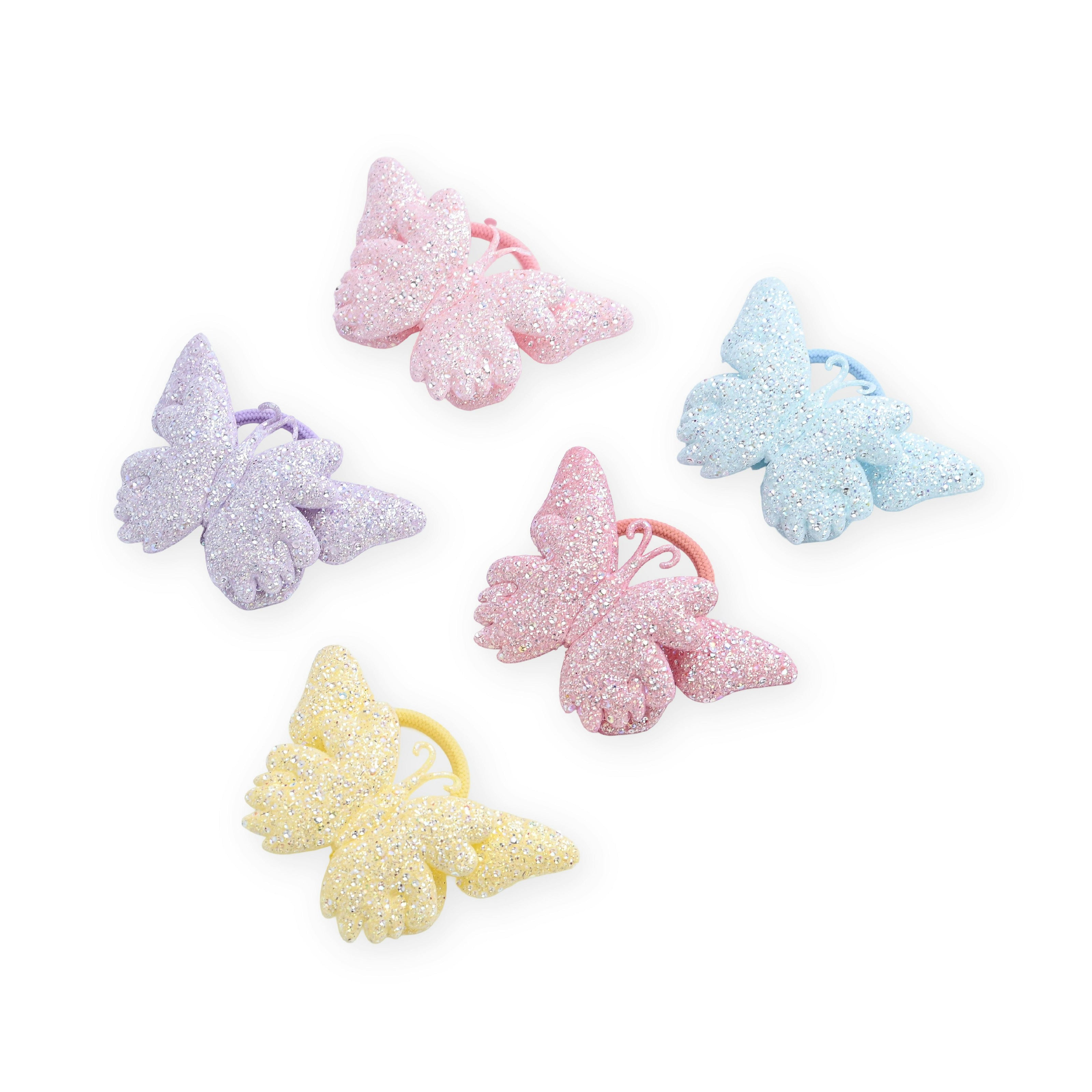Glitter Butterfly Hair Tie Set
