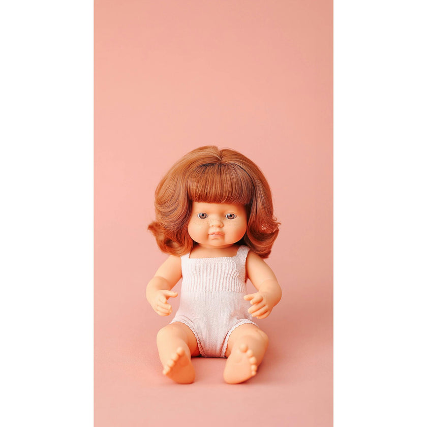 Colourful Edition Collection - Baby Doll Caucasian Redhead Girl 15" (pink rompers)