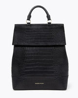 Chic, Stylish Padded Laptop Sleeve Backpack, Black Croc