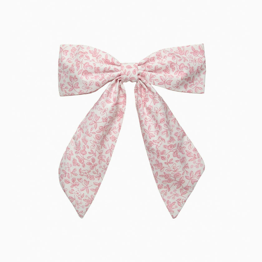 Extra Large Bow Hair Clip in Pink Floral