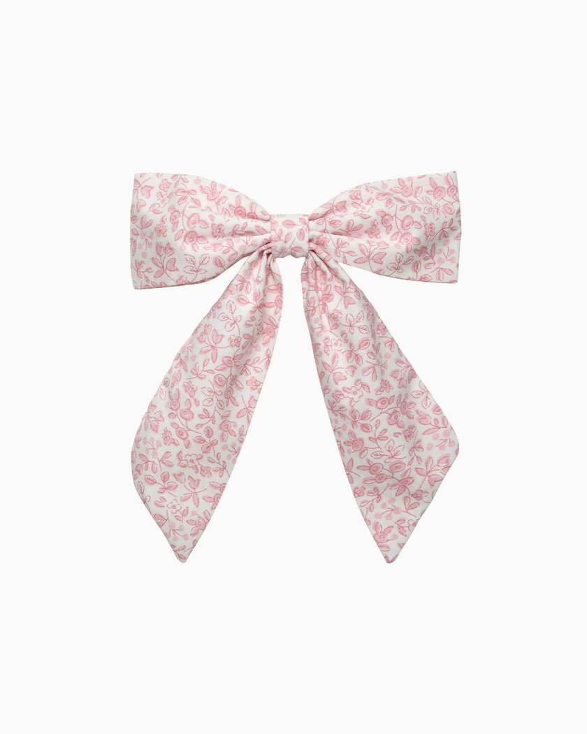 Extra Large Bow Hair Clip in Pink Floral