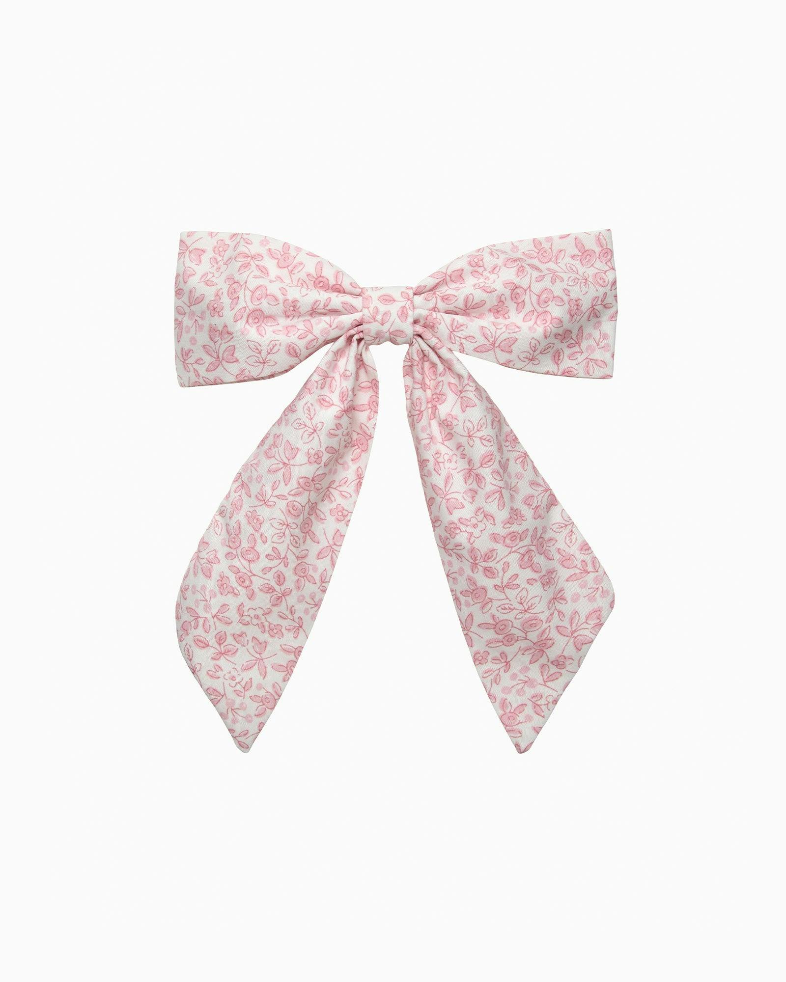 Extra Large Bow Hair Clip in Pink Floral