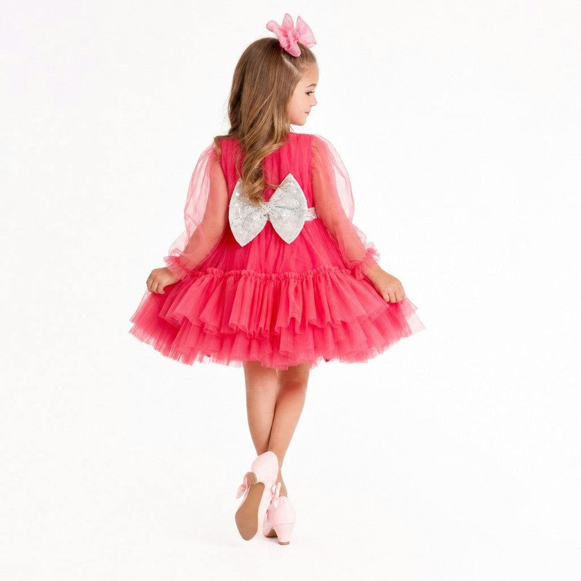 Parisian Rosé Pink Tulle Birthday Party Dress for Girls