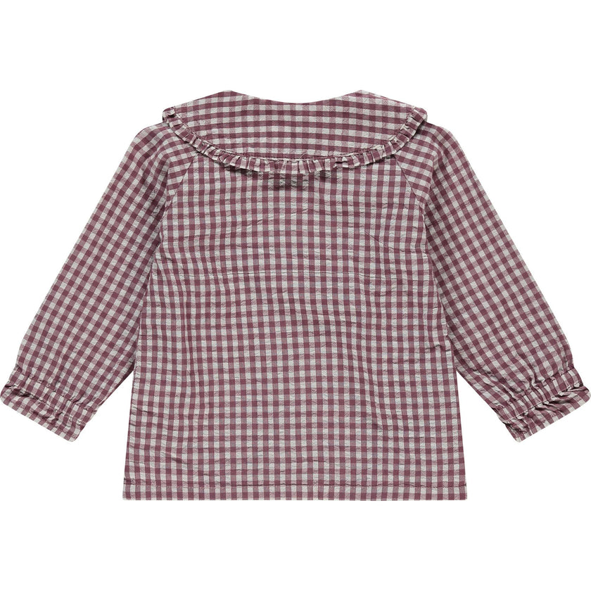 Gingham Collar Blouse