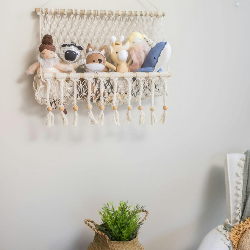 Willow Hanging Macrame Storage Basket