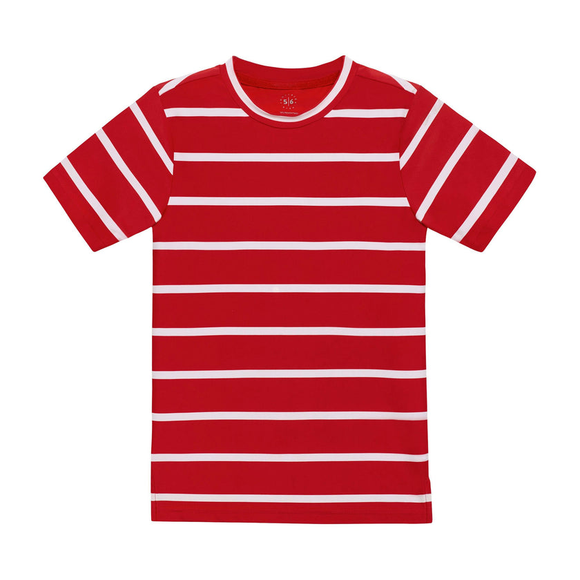 red/white ballpark stripe practice shirt