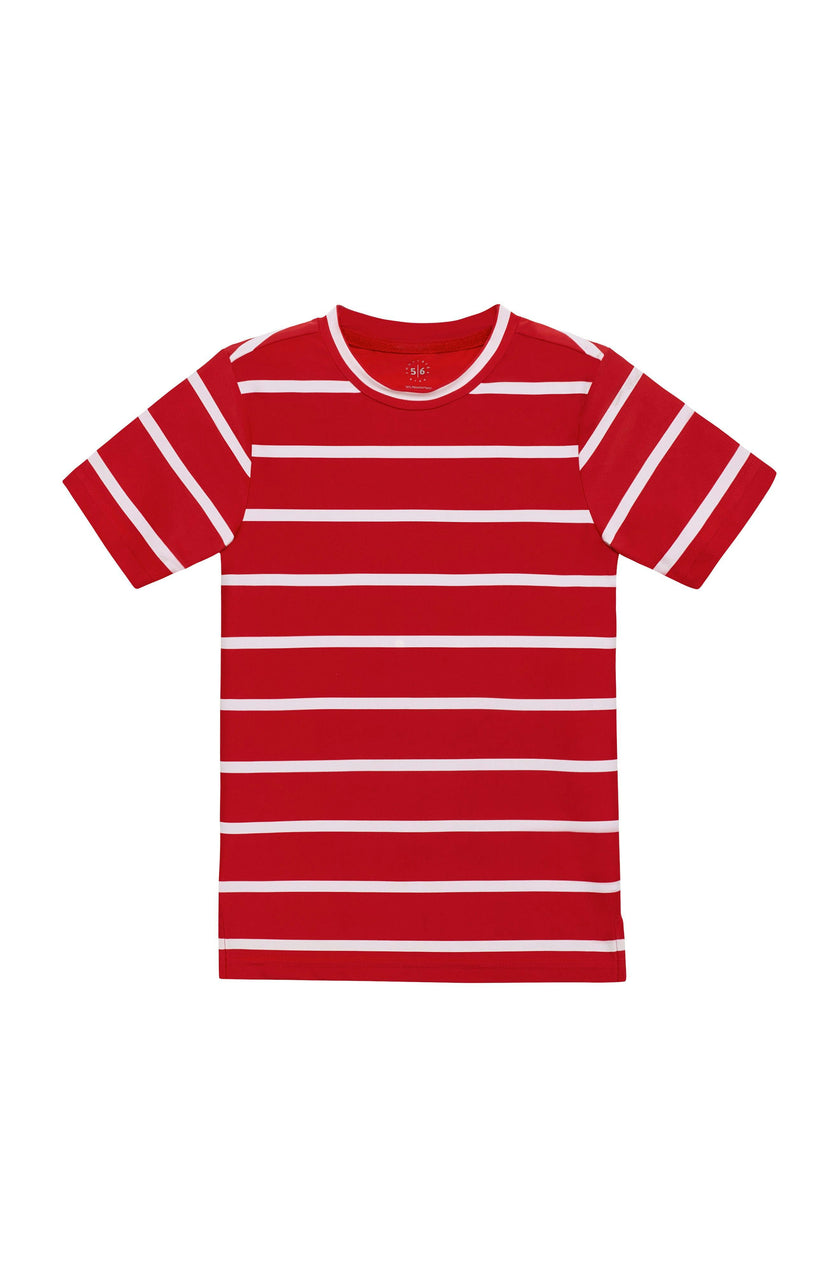 red/white ballpark stripe practice shirt