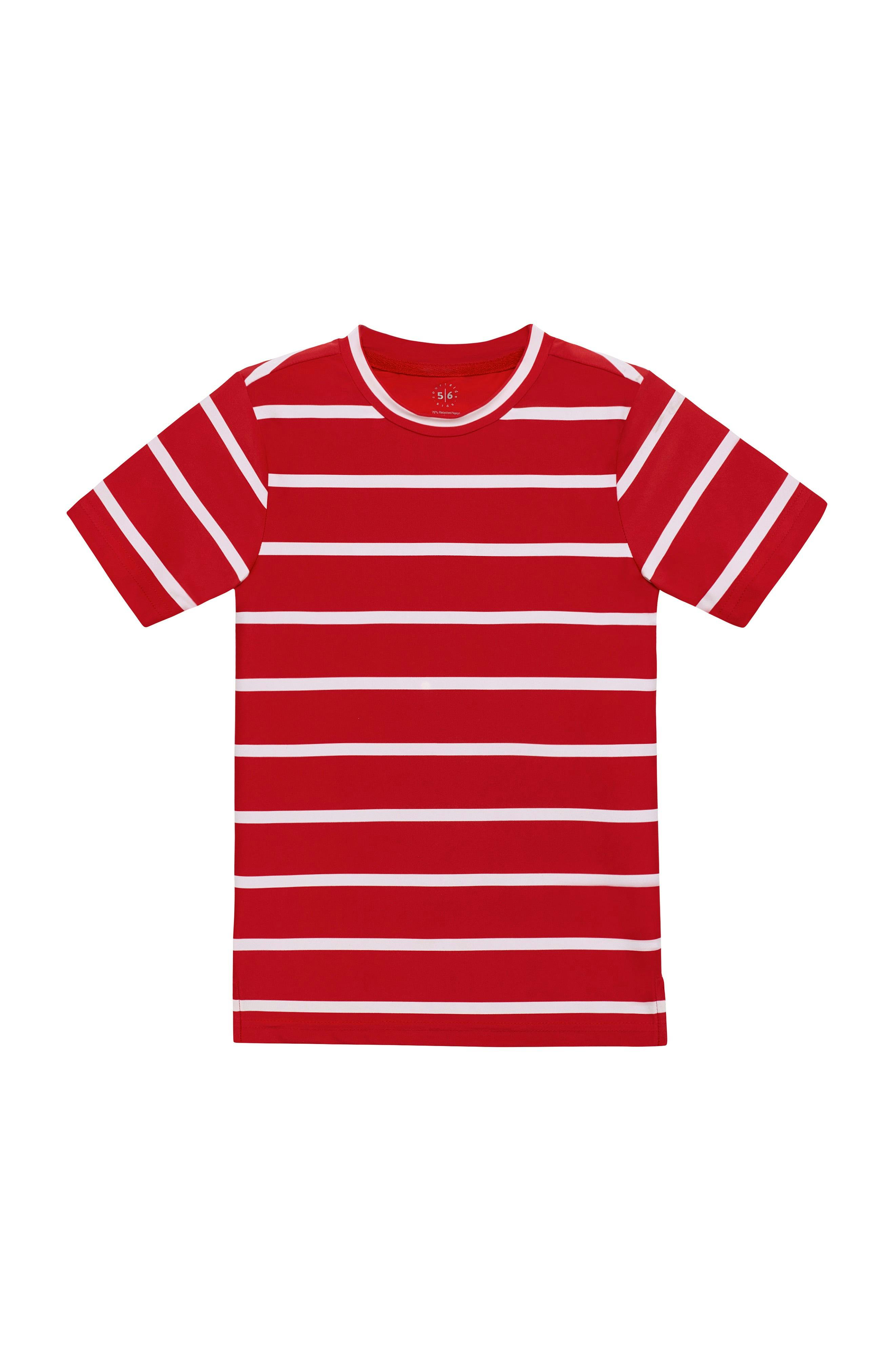 red/white ballpark stripe practice shirt