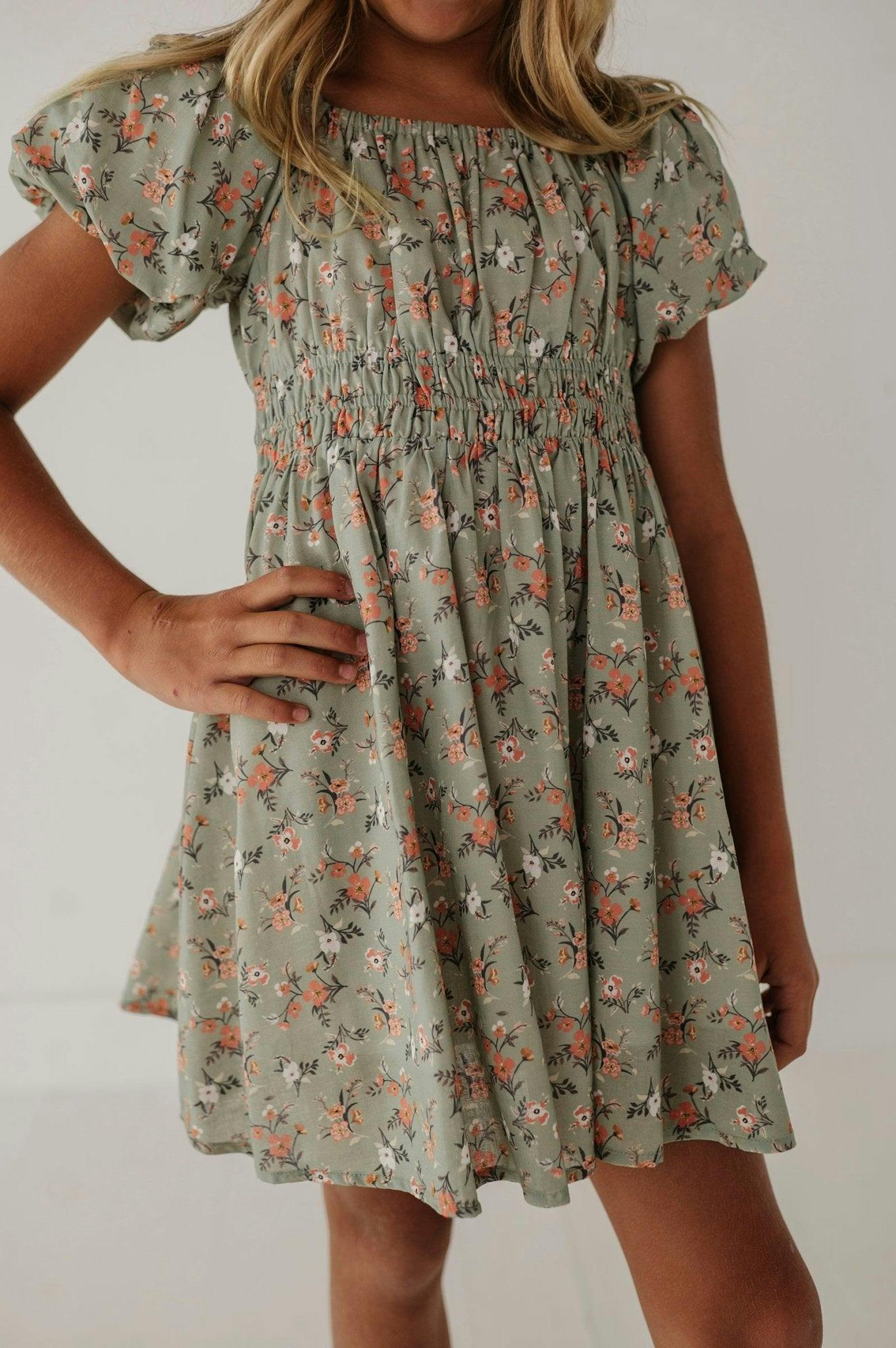Peasant Bubble Sleeve Dress Isabella Paisley