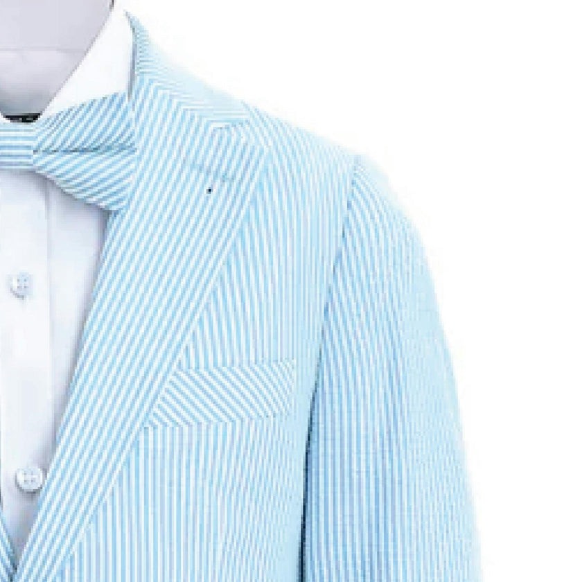 Light Blue Striped Suit Set