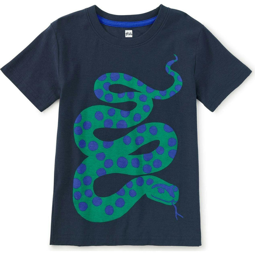 Spotted Snake Graphic Tee, Blue
