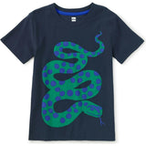 Spotted Snake Graphic Tee, Blue