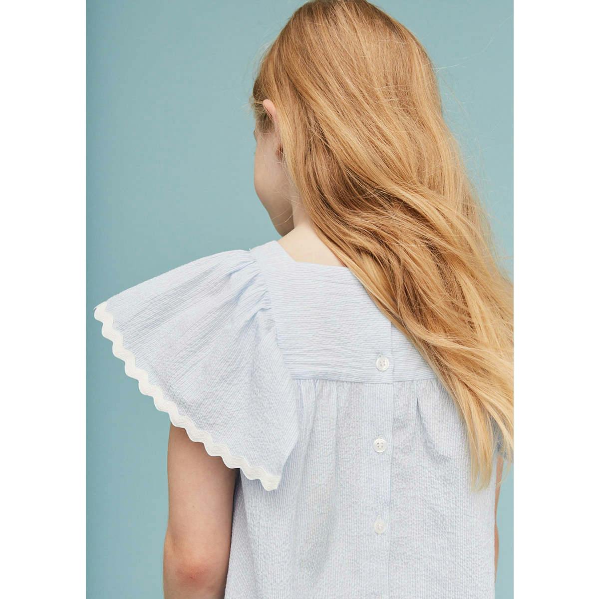 Seersucker Smocked Girl Blouse