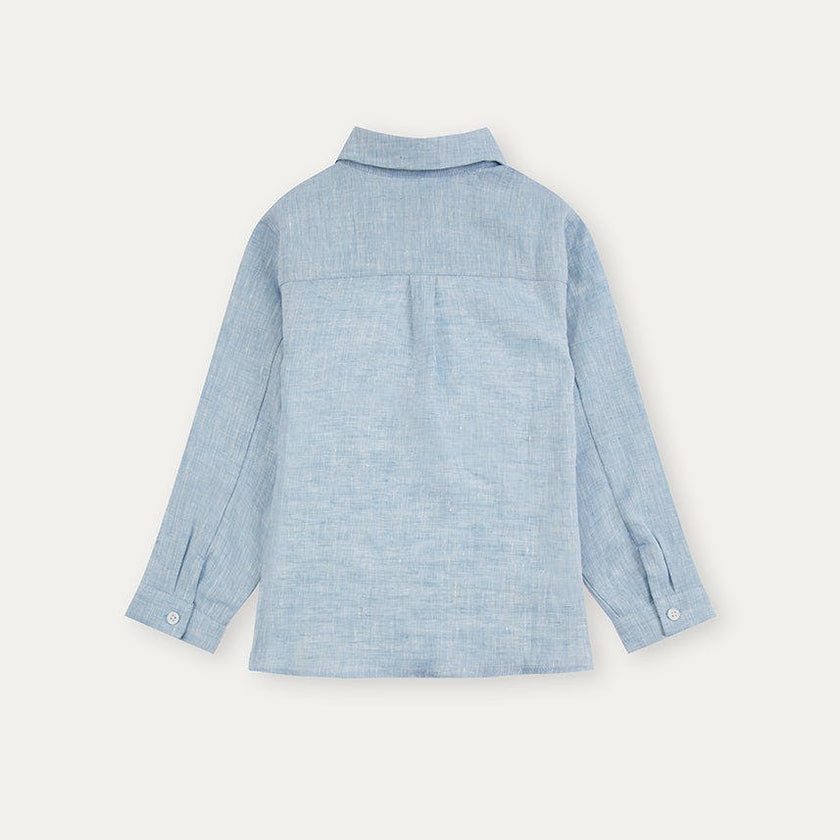 Blue Denim 100% Linen Shirt