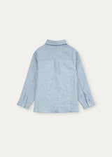 Blue Denim 100% Linen Shirt