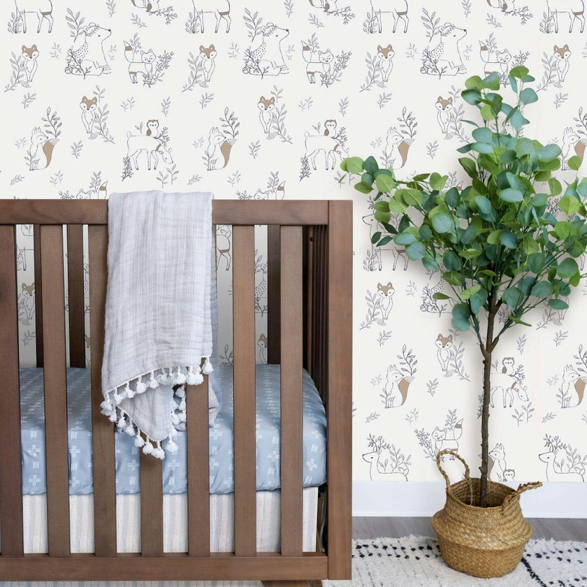 Ezra Woodland Nursery Wallpaper