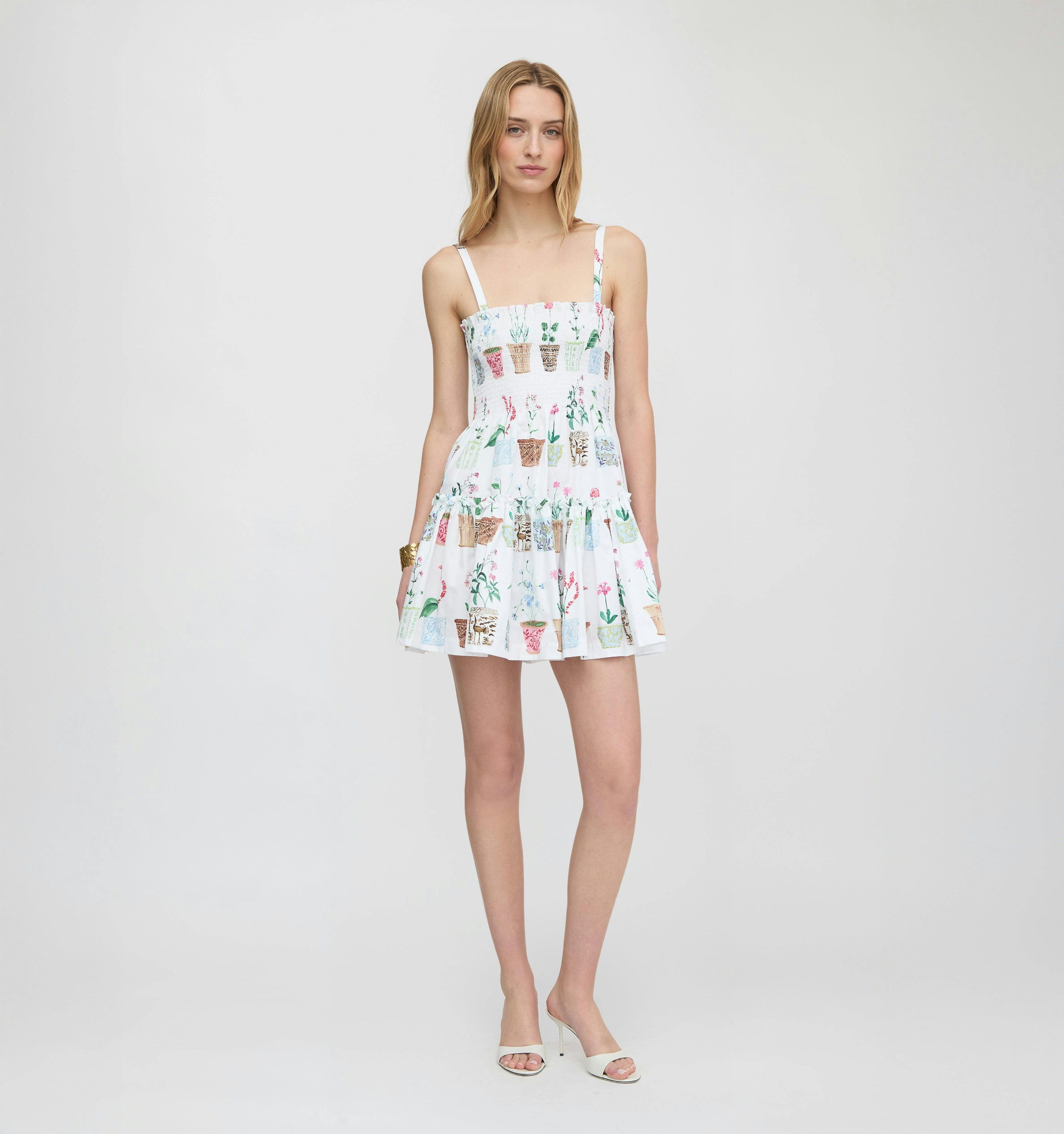 The Seraphina Mini Nap Dress - Flower Pots