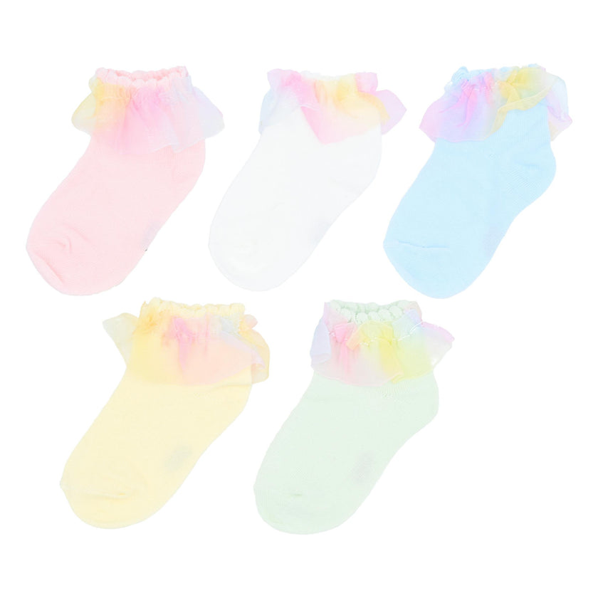Rainbow Ruffle Cotton Socks Set