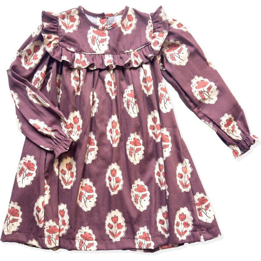 Britta Dress in Intaglio Maroon