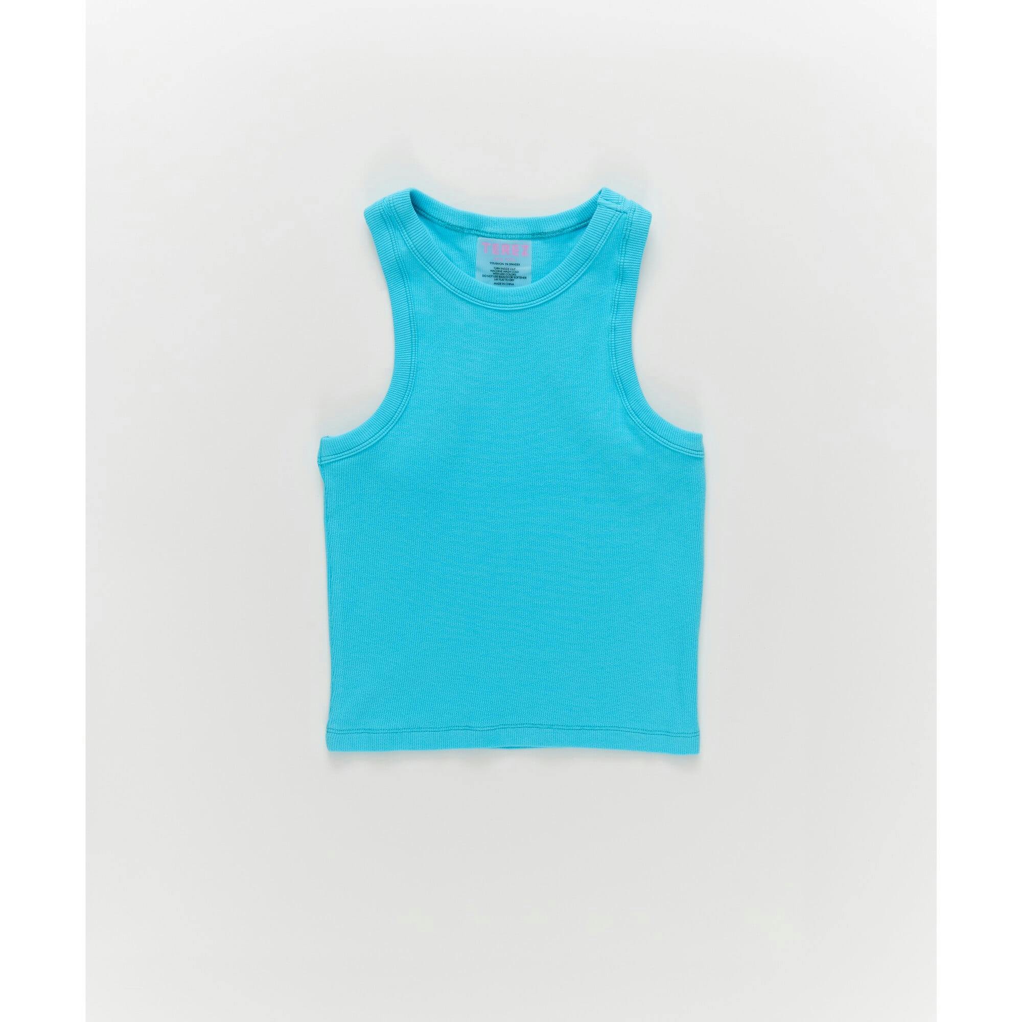 Girls Rib Tank in Cloud Blue
