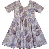Reese Print Round Neck Elbow Sleeve Twirl Dress