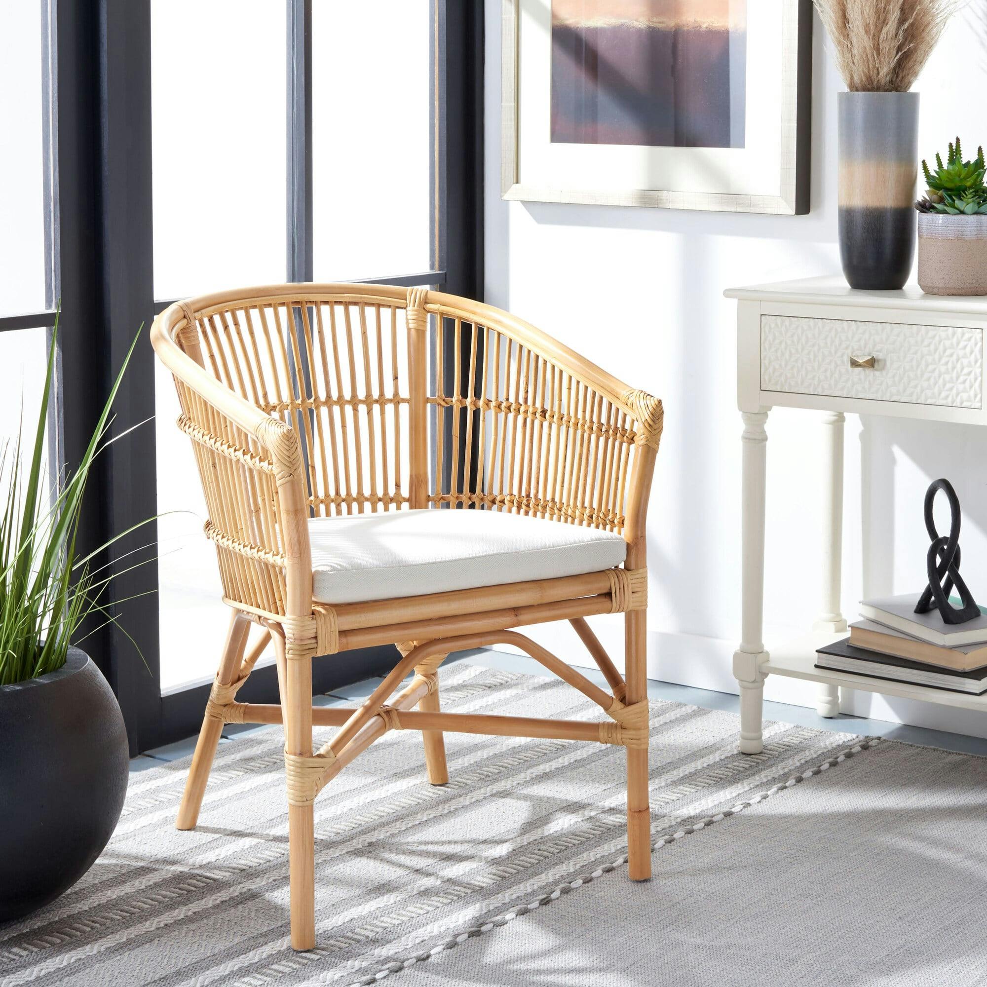 Olivia Rattan Accent Chair with Cushion