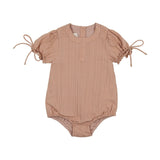 Striped Faux Tab Girls Romper