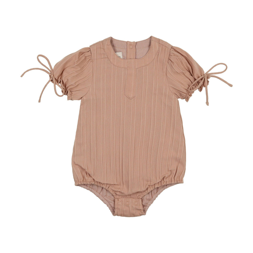 Striped Faux Tab Girls Romper