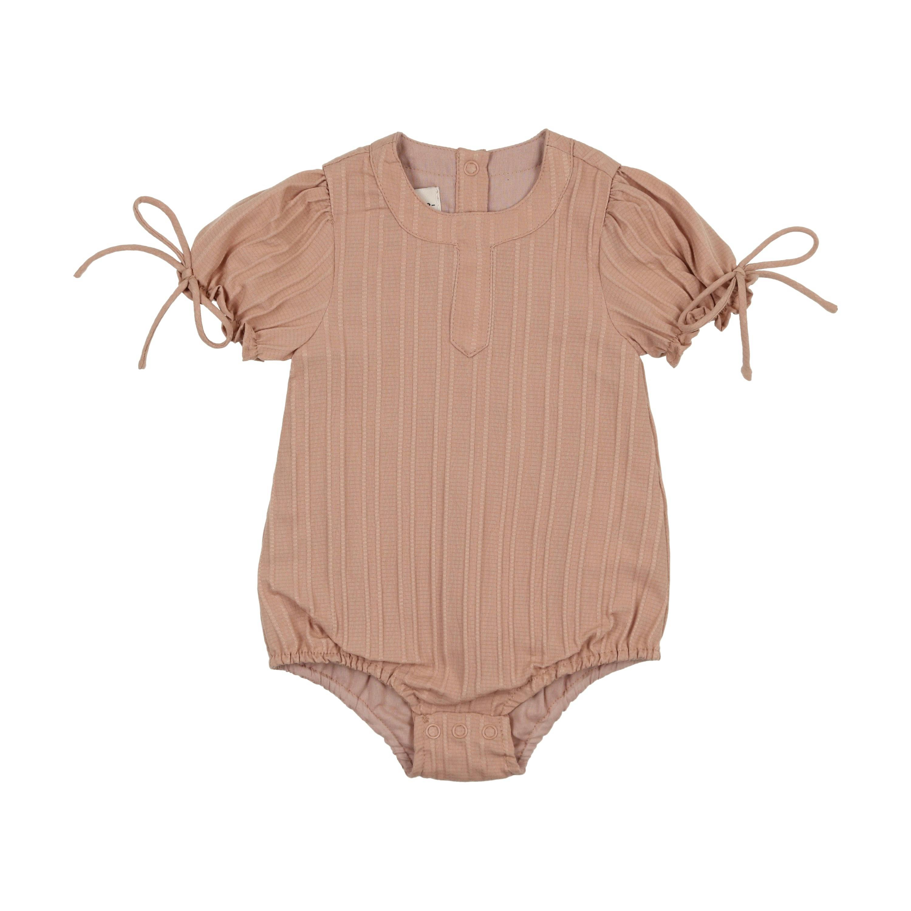 Striped Faux Tab Girls Romper