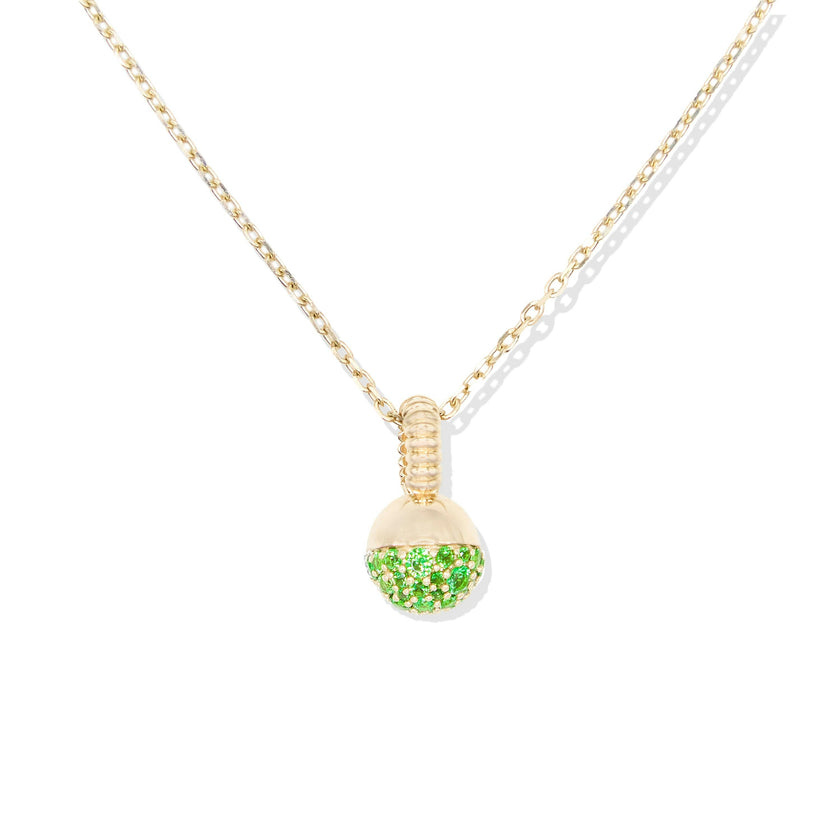 Revel Small Bobble Charm Necklace - Tsavorite