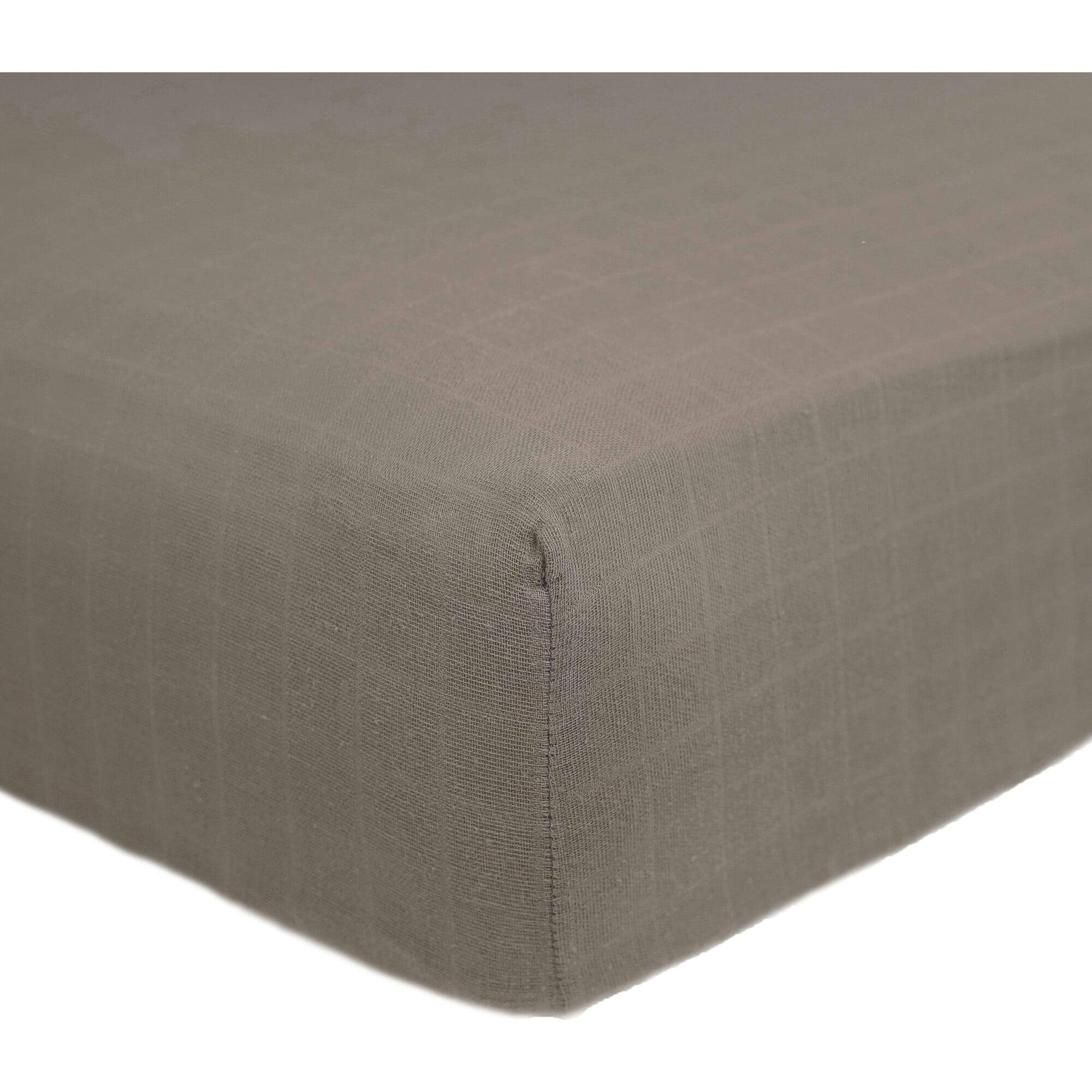 Cotton Muslin Crib Sheet - Mocha