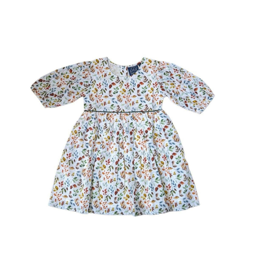 Autumn Leaves Puff Sleeve Dress in Lurex