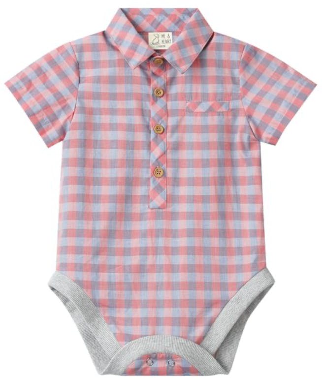 RED/BLUE PLAID HELFORD WOVEN ONESIE