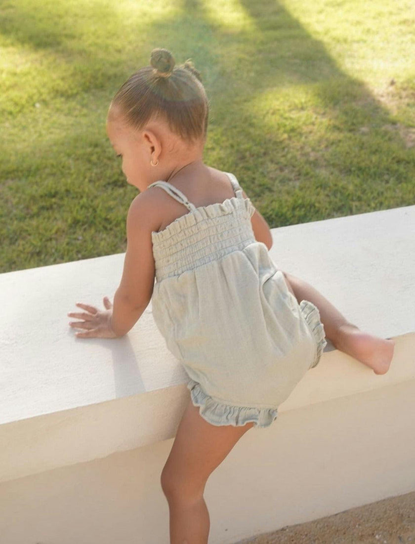 Gabrielle | Organic Muslin Cotton Bouquet Onesie | Sage