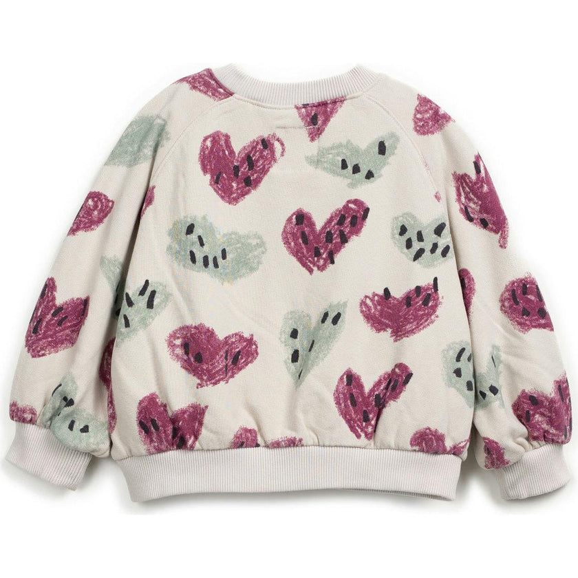 Abstract Heart Print Sweatshirt