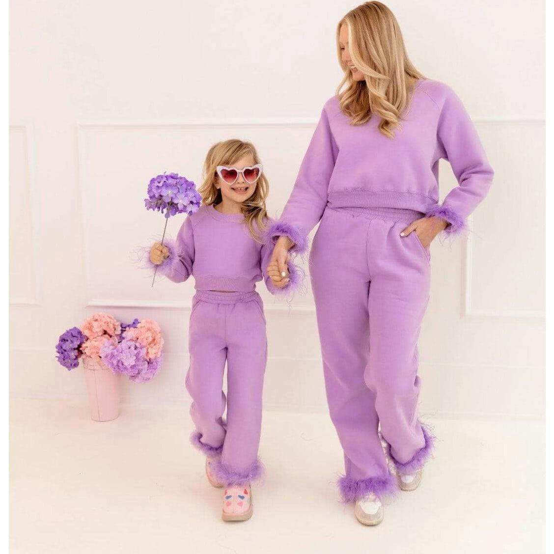 Women's Lavender Feather Athletic Set