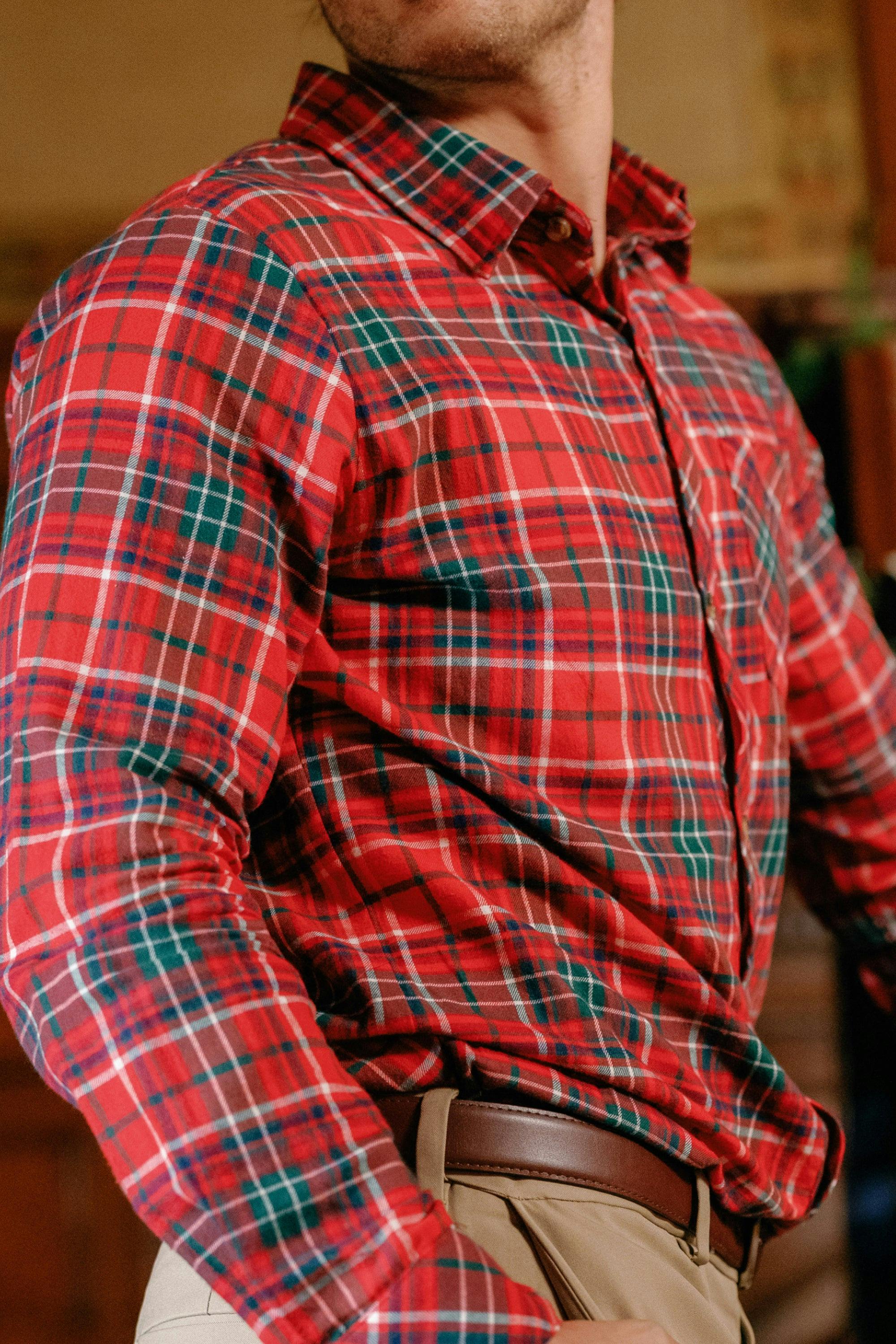 Mens John Shirt in Christmas Cheer Plaid