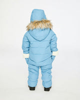 Baby Snug One Piece Snowsuit Adapted For Car Seats Blue Grey