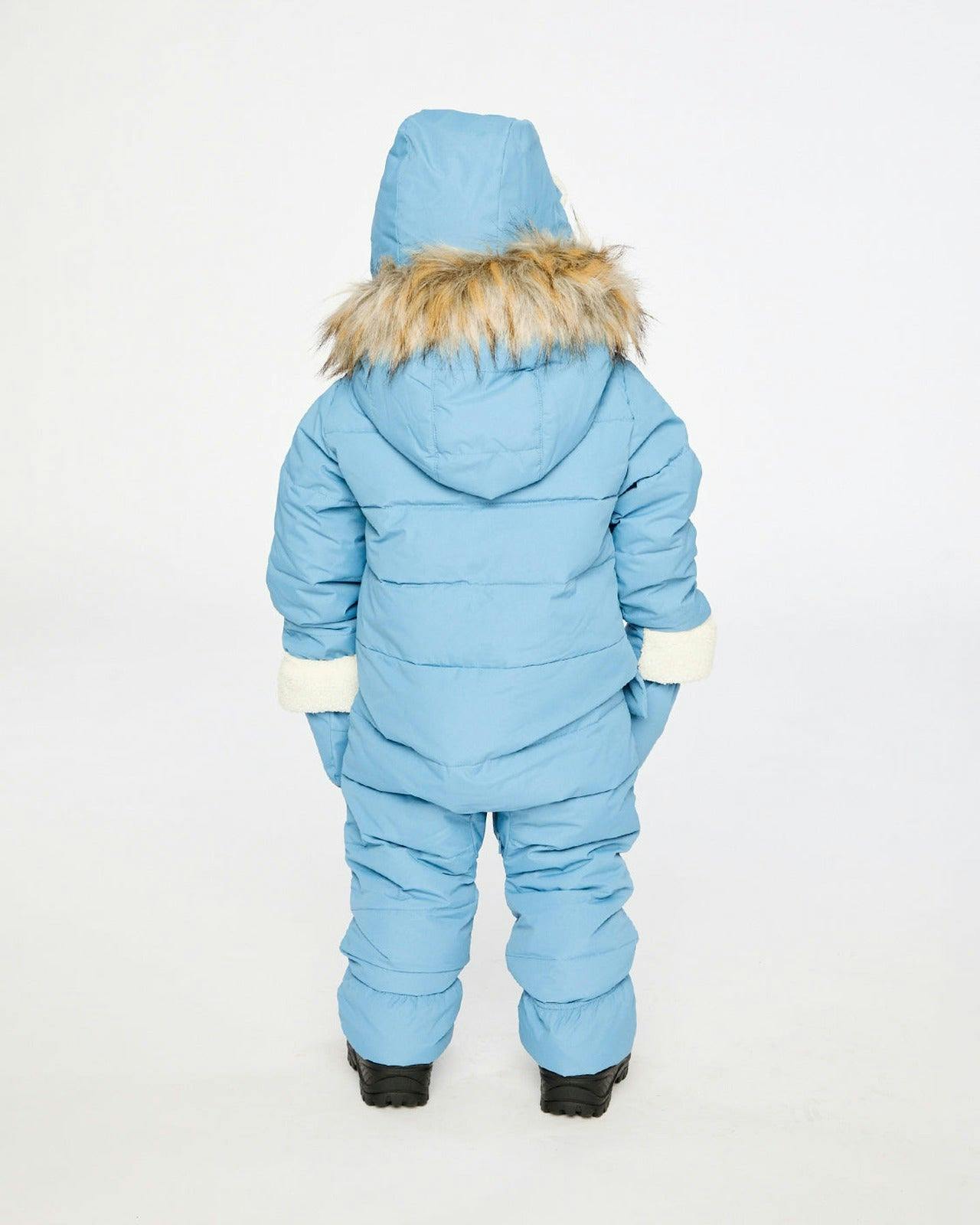 Baby Snug One Piece Snowsuit Adapted For Car Seats Blue Grey