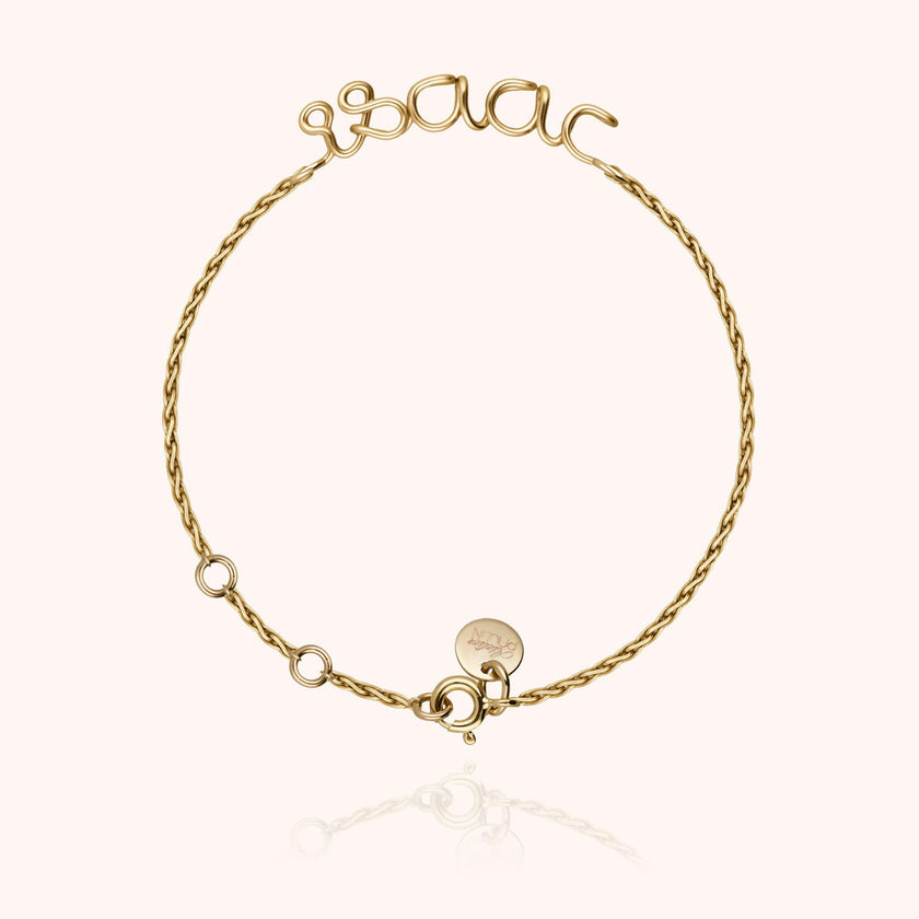 Women's Personalized Rope Chain Bracelet, 14k yellow gold-filled