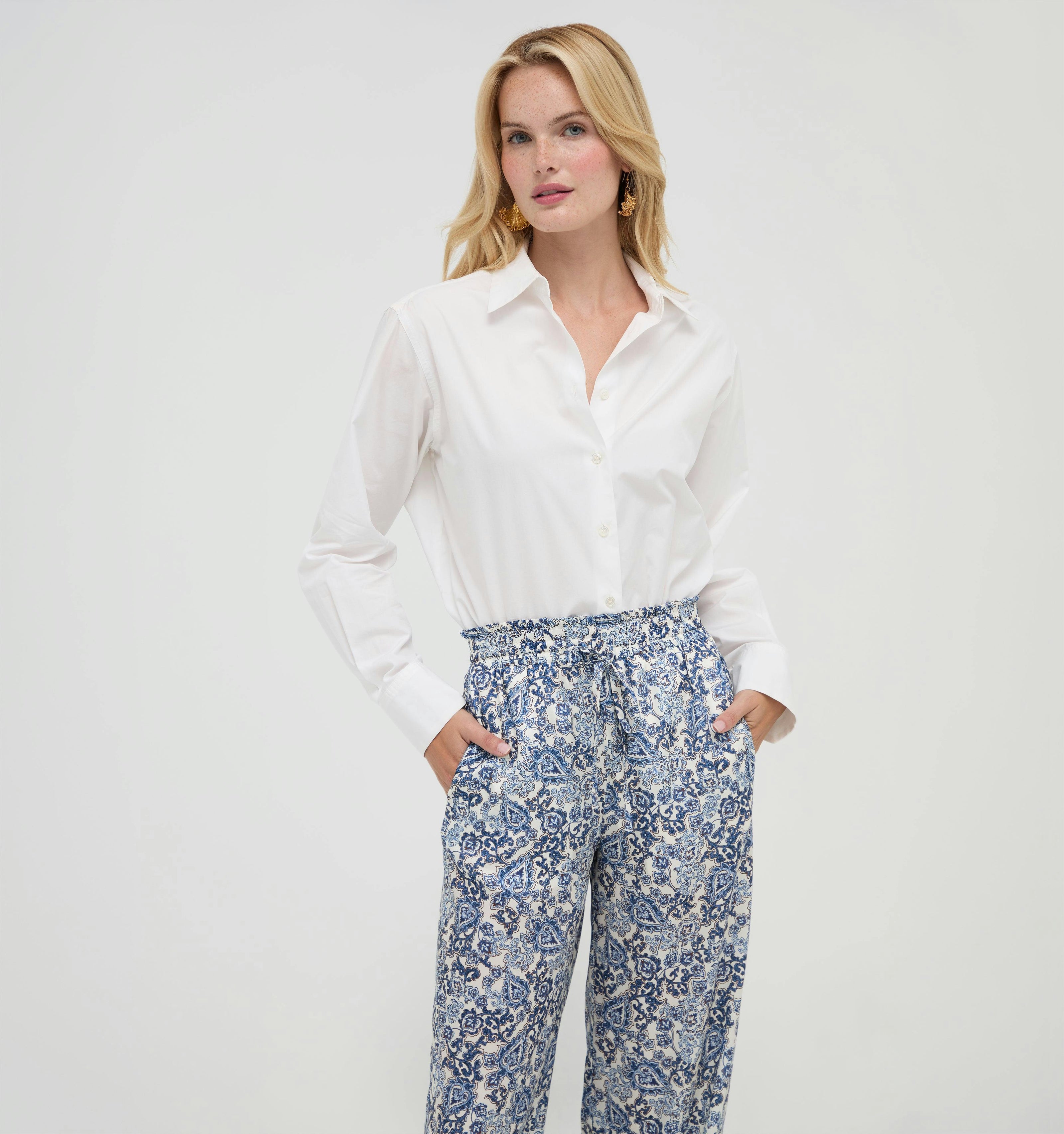 The Maxime Pant -  Chedworth Paisley Blue