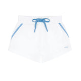 boys shell white boardie with multi stripes