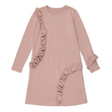 Ruffle Neck Long Sleeve Dress