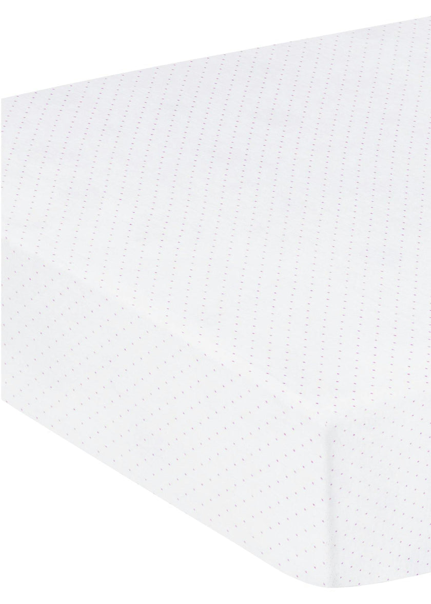 Pima Crib Sheet - Pink Micro Dot